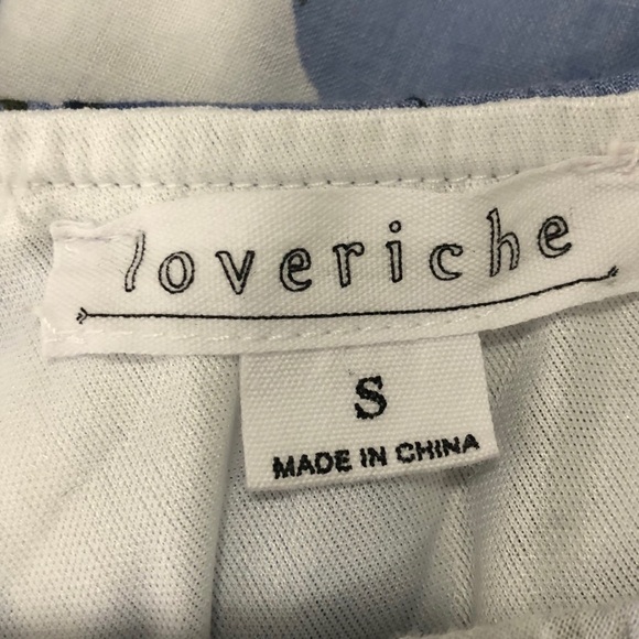 Love Riche blue and white one shoulder floral dress, Size small - Picture 7 of 8